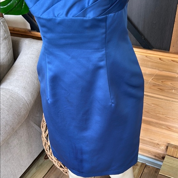 Elegant Blue One-Shoulder Dress Alfred Angelo size US10 - Picture 4 of 11